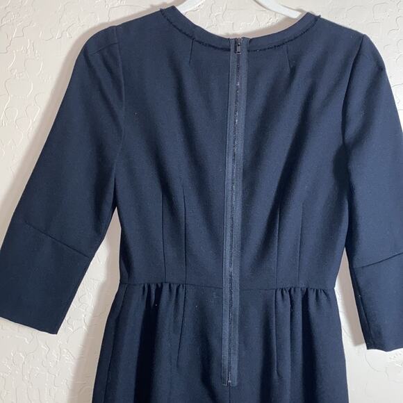 J. Crew classic black 3/4 sleeve wool blend dress - Picture 5 of 8